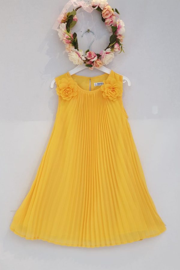 Robe plissée jaune 46 euros robe plissée doublée coton du 2 ans au 9 ans