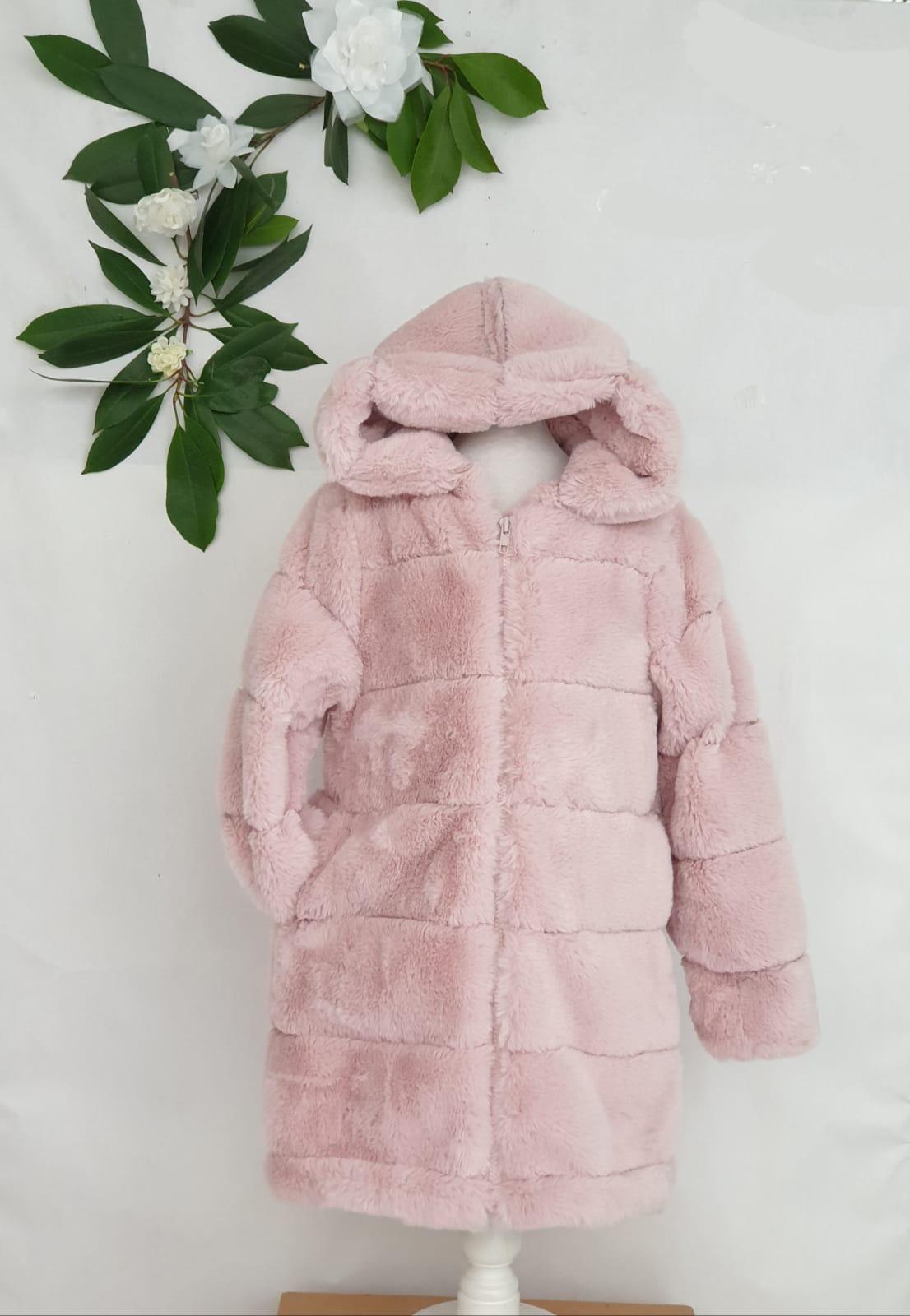 manteau capuche rose