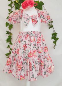Fille robe patachou coton fleuri rose du 2 ans au 12 ans 65 euros