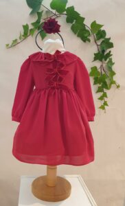 Layette fille robe patachou rouge 65 euros du 6 mois au 3 ans