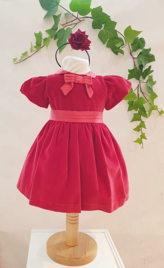 Manteau En Velours Rouge Pour Fille 2-3 Ans Marque Feu Follet - Occasion Très Bon état