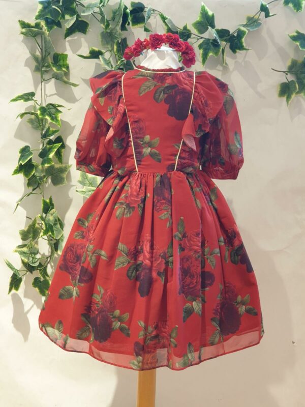 Fille robe patachou fleuri rouge 90 euros du 4 ans au 14 ans