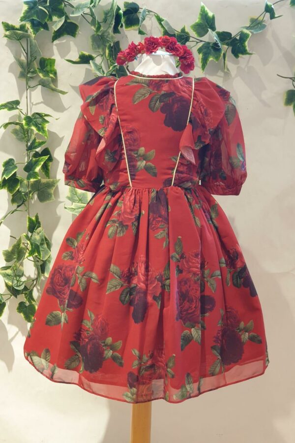 Fille robe patachou fleuri rouge 90 euros du 4 ans au 14 ans